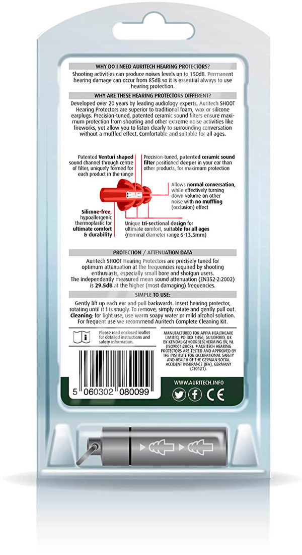 Hearing Protectors for Shooting Moulded Ear PlugsAuritech