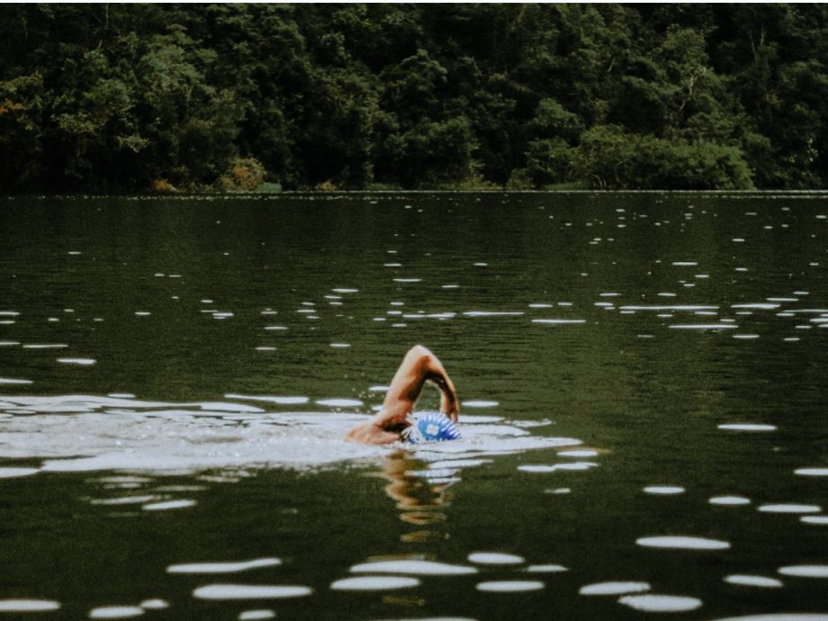 Wild water swimming and earplugs.