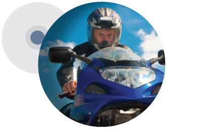 Motorcyclist using Auritech earplugs